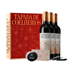 Conjunto Vinho Tinto Tapada dos Coelheiros – 3 Garrafas 75cl +  Drop stop + Saca-Rolhas + Postal