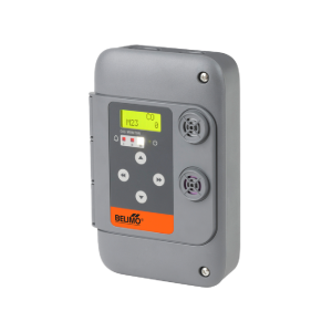 Detector de gas CO (monoxido de carbono) com range de 0 a 250ppm, 2 saídas à relé SPDT e display LCD