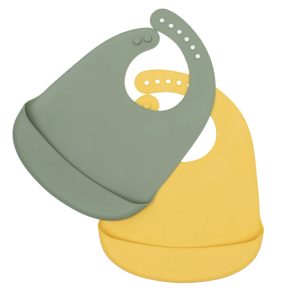 BABETE DE SILICONE | SAGE E AMARELO