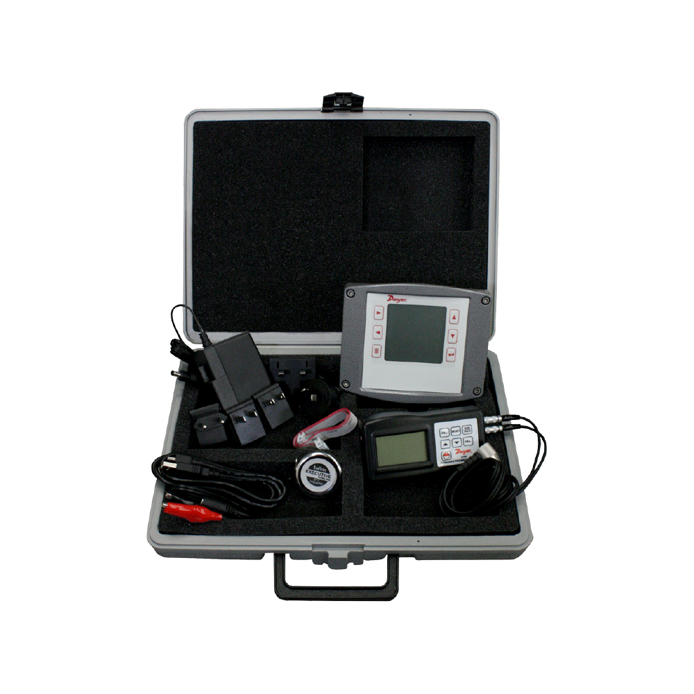 Kit de set up para sensores de vazão IEF com display, fita métrica e adaptador de energia