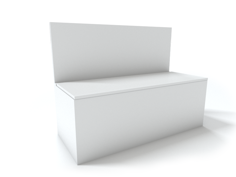 Banco Baú Branco c/ Painel