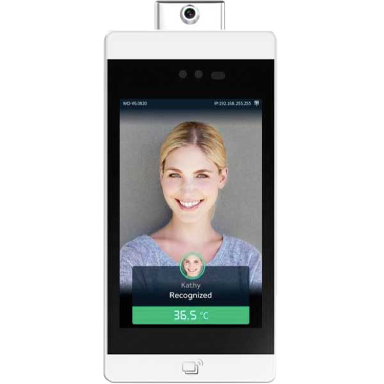 Leitor de reconhecimento facial e de temperatura com tela LCD touch screen de 8 polegadas com capacidade de 10 mil faces