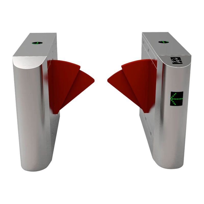 Barreira automática tipo Top Flap com duplo mecanismo e com cofre coletor de cartões – PcD
