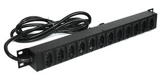 Calha de tomada 2 pinos e 250V-20A 19″ com 12 tomadas Gerp Solution